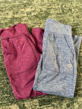 GAP Girls' Leggings - Maroon & Heather Blue